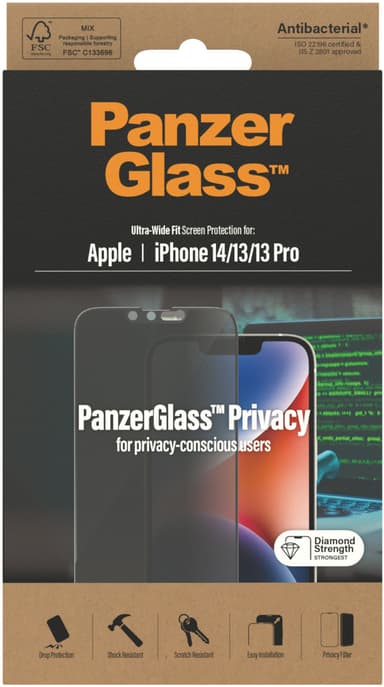 Panzerglass Ultra-wide Fit Privacy Apple - iPhone 14,
Apple - iPhone 13,
Apple - iPhone 13 Pro
