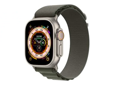Apple Watch Ultra GPS + Cellular, 49mm Titanium Case with Green Alpine Loop - Medium 