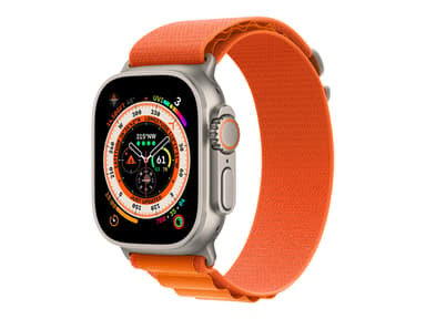 Apple Watch Ultra GPS + Cellular, 49mm Titanium Case with Orange Alpine Loop - Small 