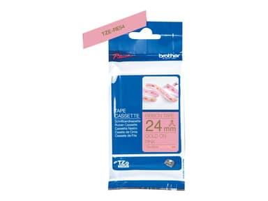 Brother Tape Stoff 24mm TZe-RE54 Gull/Rosa Satin 