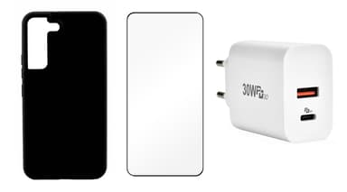 Cirafon Cirafon Startkit med Laddare/Glas/Fodral Samsung S22 Svart 