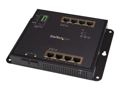 Startech StarTech.com IES101GP2SFW verkkokytkin Hallittu L2 Gigabit Ethernet (10/100/1000) Power over Ethernet -tuki Musta 