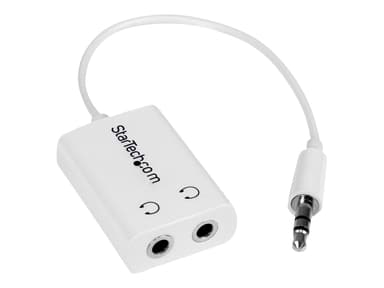 Startech White Slim Mini Jack Headphone Splitter Cable 3.5 to 2x 3.5mm 0.152m Mini-phone stereo 3.5 mm Hona Mini-phone stereo 3.5 mm Hane 