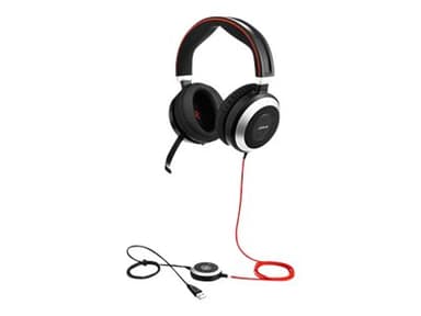 Jabra Evolve 80 MS 3,5 mm kontakt Skype for Buisness Stereo Svart 