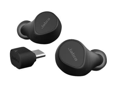 Jabra Evolve2 Buds - With Wireless Adapter Aidosti langattomat kuulokkeet USB-C Bluetooth-sovitin Microsoft Teamsille Stereo Musta