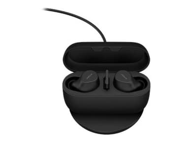 Jabra Evolve2 Buds - With Wireless Charging Pad Aidosti langattomat kuulokkeet USB-A Bluetooth-sovittimen kautta Optimoitu UC:lle Stereo Musta