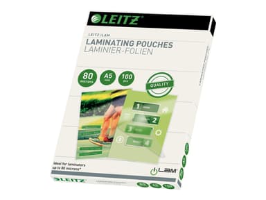 Leitz Lamineringsficka 80mic A5 100st 