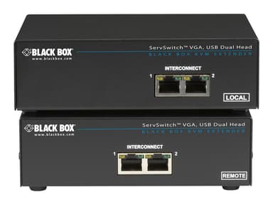 Black Box ServSwitch Brand CATX USB KVM Extender, Dual-Head VGA 