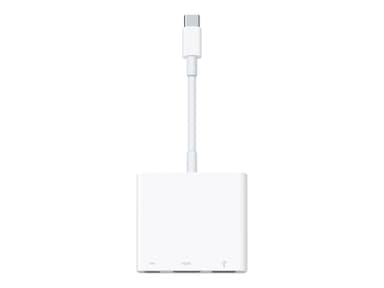 Apple USB-C MultiPort HDMI-adapter 24 pin USB-C Hann 24-pins USB-C (kun strøm) 4-pins USB type A HDMI Type A Hunn