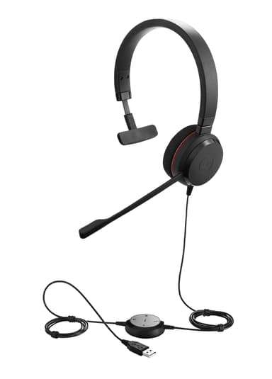 Jabra Evolve 20 MS USB Skype for Business Mono Svart 