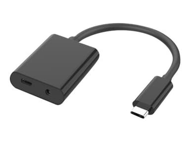 Microconnect - USB-C til hodetelefonjakk / ladeadapter 24 pin USB-C Hann 24 pin USB-C 3,5 mm-minijakk Hunn Svart