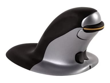 Fellowes Penguin Large Trådløs 1,200dpi Lodret mus Sort Sølv