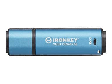 Kingston Ironkey Vault Privacy 50 16GB USB A-tyyppi Musta, Sininen