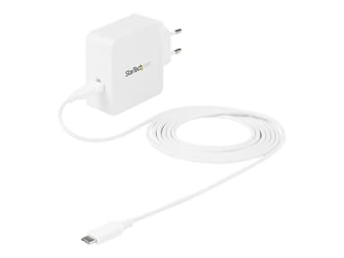 Startech .com USB C Wall Charger, USB C Laptop Charger 60W PD, 6ft/2m Cable, Universal Compact Type C Power Adapter, Dell XPS/Lenovo X1 Carbon, HP EliteBook, MacBook, USB IF/CE Certified Valkoinen