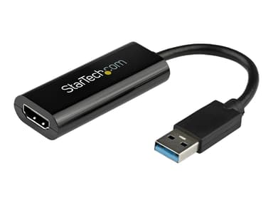 Startech .com USB 3.0 to HDMI Adapter, 1080p (1920x1200), Slim/Compact USB to HDMI Display Adapter Converter for Monitor, USB Type-A External Video & Graphics Card, Black, Windows Only 9-pins USB-type A Hann HDMI Type A Hunn Svart
