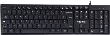 Acutek Acutek Wired Slim Keyboard Iso-azerty Fr Langallinen Ranskalainen Musta 