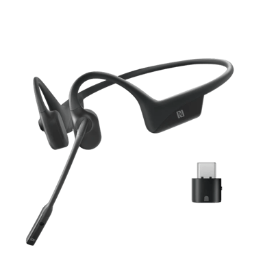 AfterShokz OpenComm UC Kuuloke + mikrofoni USB-C Bluetooth-sovitin Stereo Musta