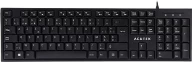 Acutek Acutek Wired Slim Keyboard Iso-azerty Be Kabelansluten Belgisk Svart 