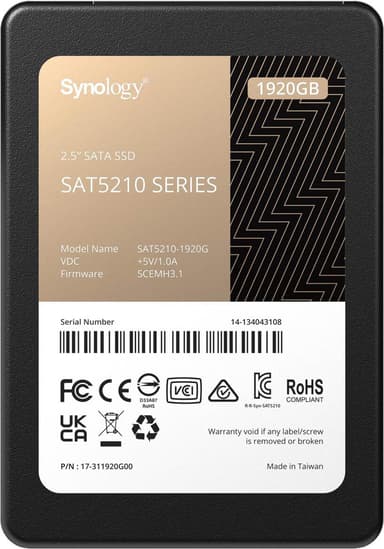 Synology SAT5210 SSD 1,92TB 2.5" 1,920GB SATA-600