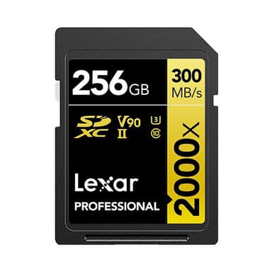 Lexar Pro 2000X Sdhc/sdxc Uhs-ii U3(v90) R300/w260 256Gb 256GB SDXC UHS-II Memory Card 