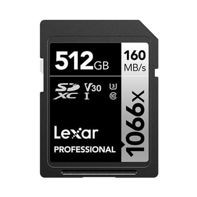 Lexar Pro 1066X Sdxc U3 (V30) Uhs-i R160/w120 512Gb 512GB SDXC UHS-I -muistikortti