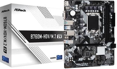 ASRock B760m-hdv/m.2 Ddr4 S-1700 Matx Micro ATX Moderkort
