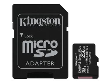 Kingston Canvas Select Plus 256Gb Microsd W/a 256GB mikroSDXC UHS-I minneskort