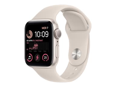 Apple Watch SE GPS 40mm Starlight Aluminium Case with Starlight Sport Band 