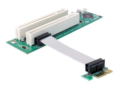 Delock Riser card PCI Express x1 > 2x PCI 32Bit 5 V with flexible cable 9 cm left insertion 
