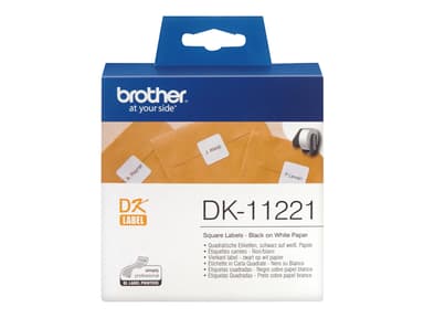 Brother Etikett Papper 23x23mm Svart/Vit 