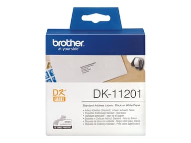 Brother Etikett Papper 29x90mm Svart/Vit 