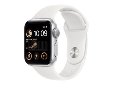 Apple Watch SE GPS 40mm Silver Aluminium Case with White Sport Band 