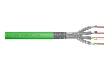 Digitus Bulk cable CAT 8.2 Skjermet foliebelagt tvunnet parkabel (SFTP) Grønn 100m