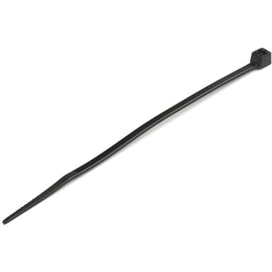 Startech .com 4"(10cm) Cable Ties, 1/16"(2mm) wide, 7/8"(22mm) Bundle Diameter, 18lb(8kg) Tensile Strength, Nylon Self Locking Zip Ties with Curved Tip, 94V-2/UL Listed, 100 Pack, Black 