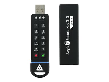 Apricorn Aegis Secure Key 3.0 1000GB USB A-tyyppi Musta