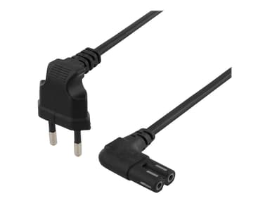 Deltaco - Strömkabel 3m Eurokontakt (ström CEE 7/16) Hane Ström IEC 60320 C7