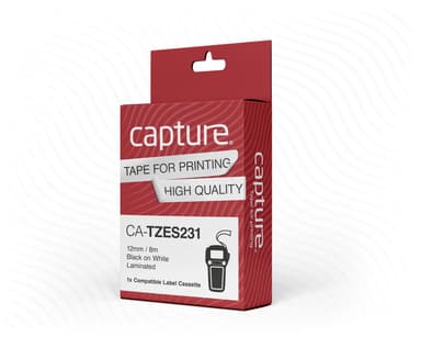 Capture Tape TZe-S231 Extra Strong 12mm Black/White 