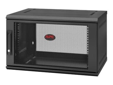 APC APC NetShelter WX 6U Single Hinged Wall-mount Enclosure 400mm Deep Seinään asennettava laitekehikko Musta 