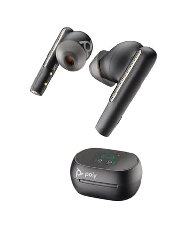 HP Poly Voyager Free 60+ Aidosti langattomat kuulokkeet USB-C Bluetooth-sovitin Optimoitu MS Teamsille Musta