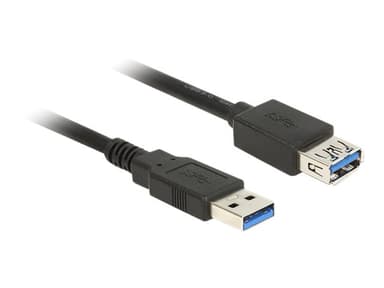 Delock - USB-jatkojohto 0.5m USB A USB A Musta