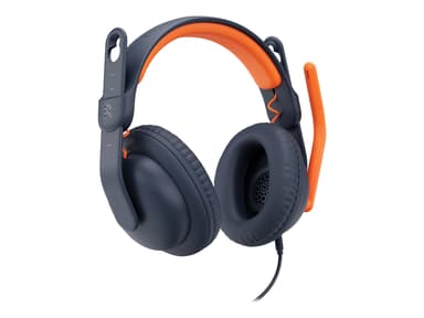 Logitech Zone Learn Over-Ear Wired Headset for Learners, USB-A Kuulokkeet USB-C Musta Oranssi