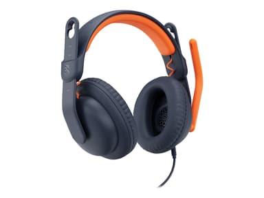 Logitech Zone Learn Wired Over-Ear Headset for Learners, USB-C Kuulokkeet USB-C Musta Oranssi