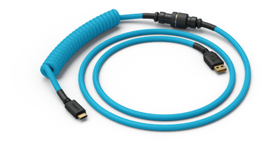 Glorious Coiled Cable - Electric Blue 1.37m USB-C