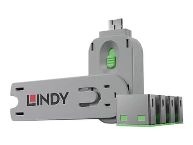 Lindy Port Blocker USB Grön 4 Lås en Nyckel 
