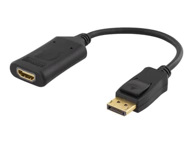 Deltaco DP-HDMI32 0.1m HDMI-tyyppi A (vakio) USB A-tyyppi Musta