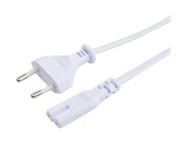 Prokord Cable Power 2-Pin - Straight 3.0M White 3m Eurokontakt (ström CEE 7/16) Hane Power IEC 60320 C7