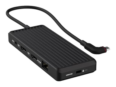 Unisynk 10 Port Dual Screen Hub 4K 100W Black USB-C 3.1 Dokkingstasjon