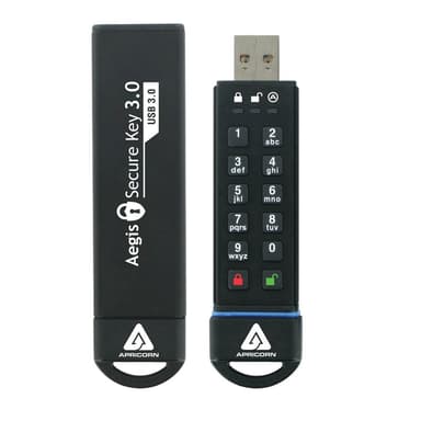 Apricorn Aegis Secure Key 3.0 30GB USB A-tyyppi Musta