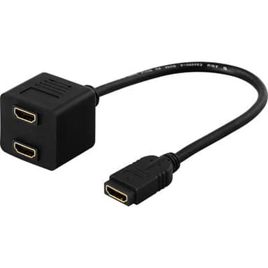 Deltaco HDMI-13 0.1m HDMI-tyyppi A (vakio) 2 x HDMI Type A (Standard) Musta
