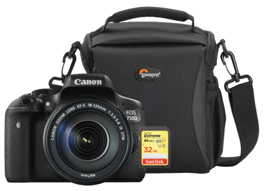 Canon EOS 750D + EF-S 18-135/3.5-5.6 IS STM + 32GB SD-Card+ Bag 